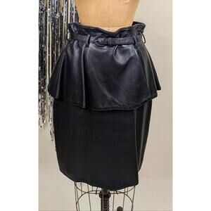 1990's buttersoft peplum leather skirt